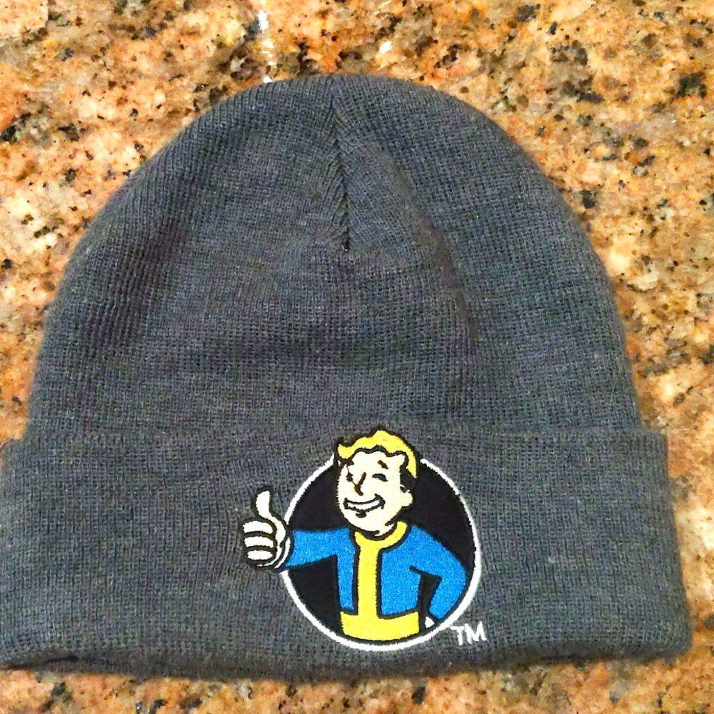 men's charcoal gray FALLOUT beanie